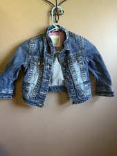 The Children's Place Est. 1989 Distressed Denim Blue Jean Jacket XS 4 Button Up