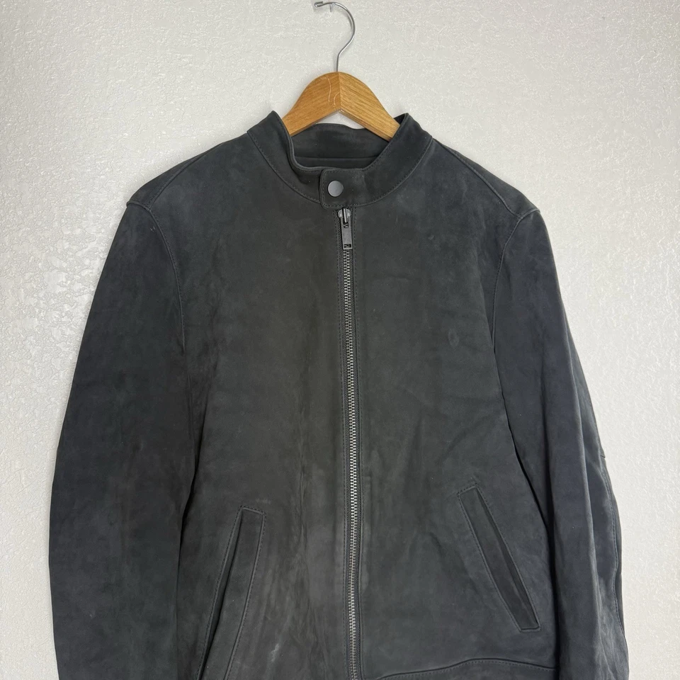 THURSDAY BOOT CO. RACER SUEDE BLACK JACKET SIZE MEDIUM - Image 2 of 4