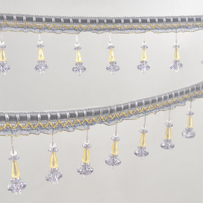 6.5 Yards Braid Hanging Ball Tassel Fringe Trim Bead Sewing Trim Fringe Acrylic
