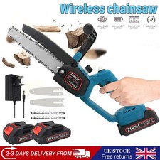 10'' Electric Cordless Chainsaw Wood Cutter Saw 2 Batteries For Makita
