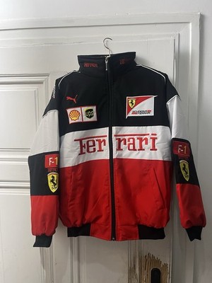 Ferrari Racing Jacke (Größe M) - Vintage Bomberjacke weiss