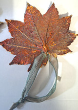NWT AHWAHNEE HOTEL YOSEMITE NATL PARK COPPER LEAF CHRISTMAS ORNAMENT - 2 AVAIL