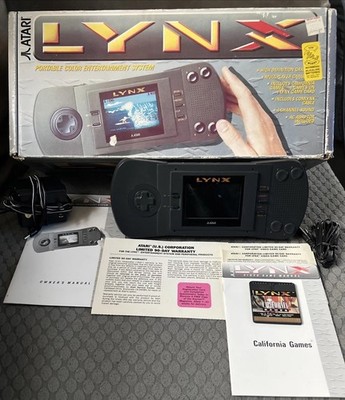 Atari Lynx Handheld Console PAG-0201 Original Box & California Games - Working