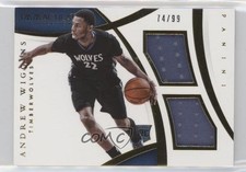 2014-15 Panini Immaculate Dual Memorabilia 74/99 Andrew Wiggins #DM-AW 7y2