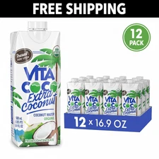 Vita Coco Organic Coconut Water Pressed More Coconutty Flavor Pack of 12