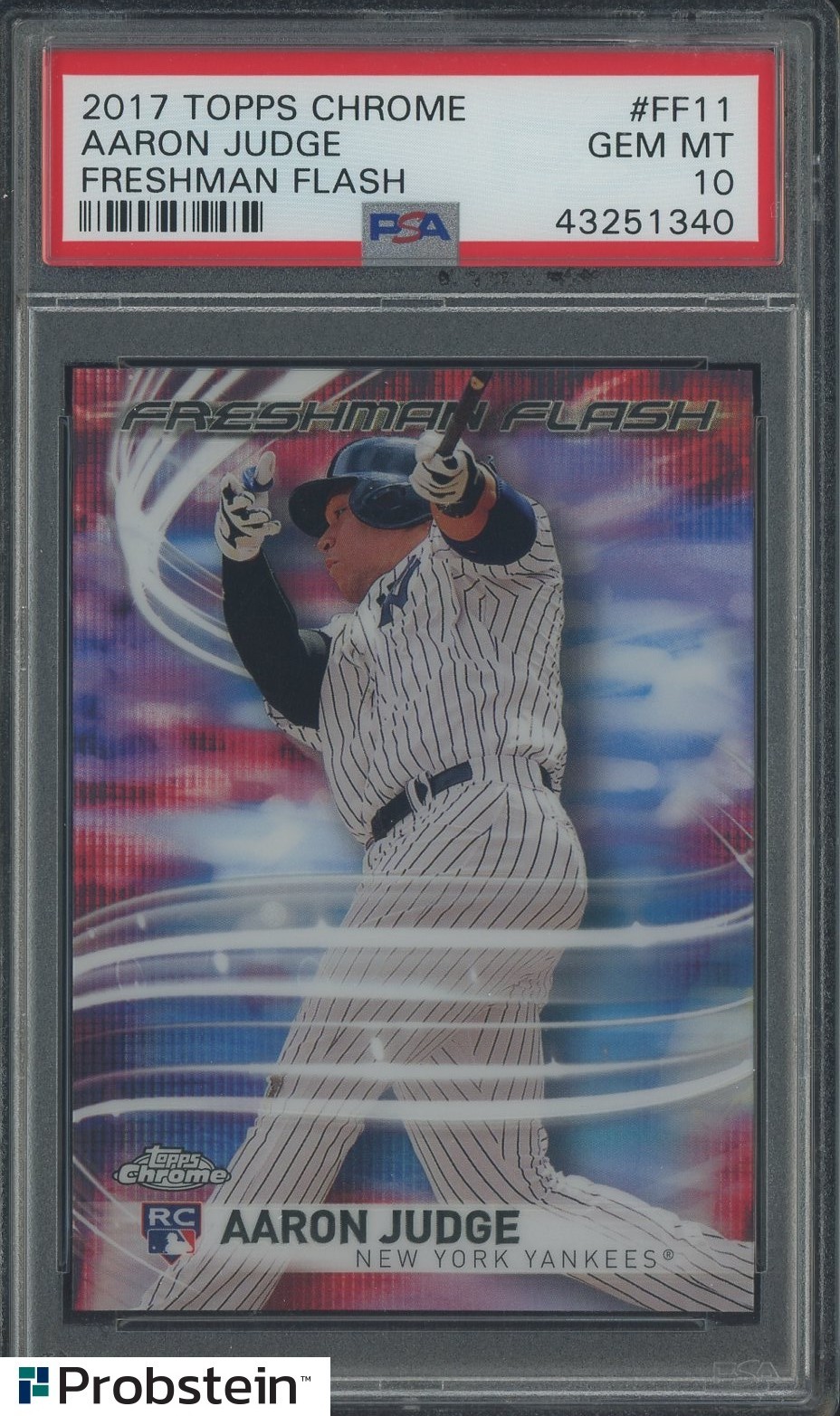 2017 Topps Chrome Freshman Flash #FF11 Aaron Judge Yankees RC Rookie PSA 10