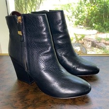 Kate Spade Black Leather Rickee Booties Ankle Boots Womens Size 6.5 M