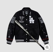 LA Dodgers Joshua Vides 2025 World Series Champions Varsity Jacket LG  Bat /100