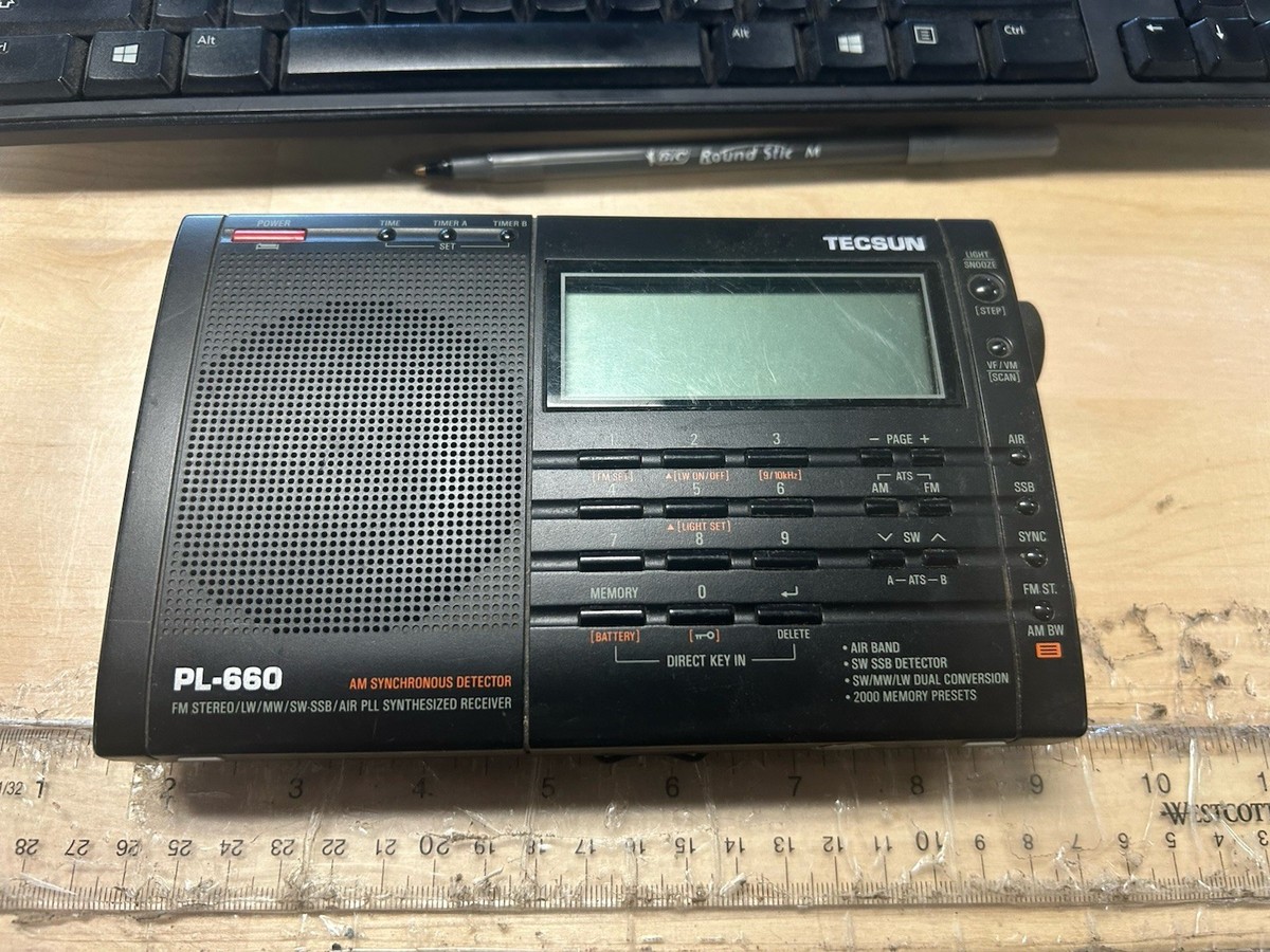 TECSUN PL660 AM/FM/SW Air SSB Synchronous Radio - Black for sale