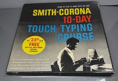 Vintage Smith Corona 10 Day Typing Course Record Set Advertising ~ Typewriter