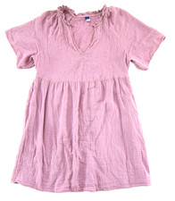 Old Navy Purple 100% Cotton Gauze Pocket V-Neck Smock Dress Medium