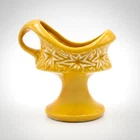Vintage 1968 McCoy Starburst Pedestal Planter Yellow Pottery Vase Mid Century