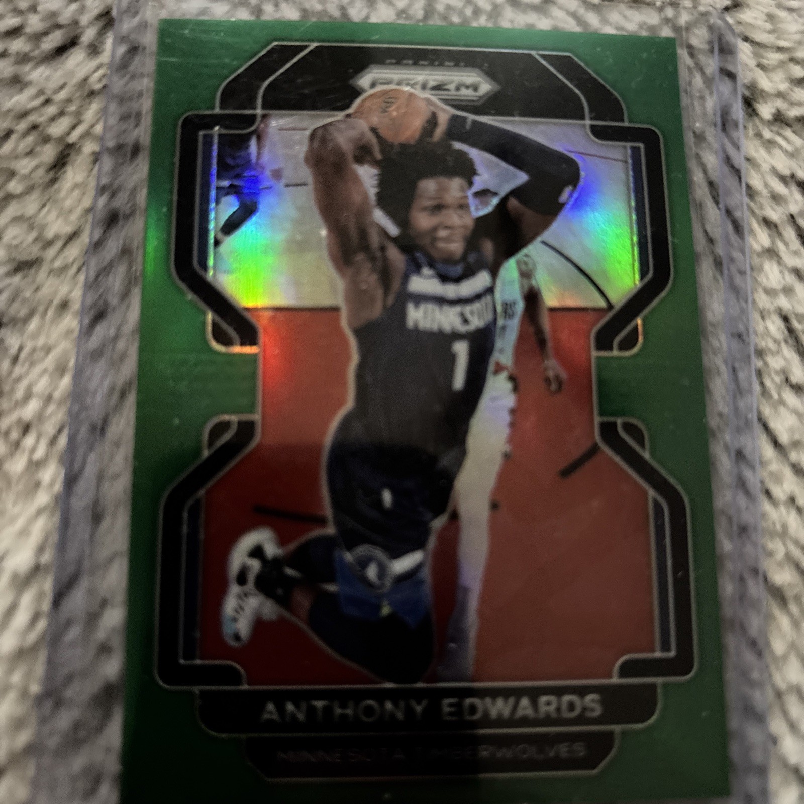 2021-22 Panini Prizm - Anthony Edwards #37 Green Prizm