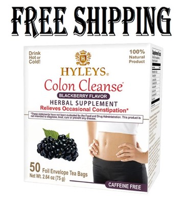 Hyleys Colon Cleanse Tea Blackberry Flavor - 50 Tea Bags (1 Pack)