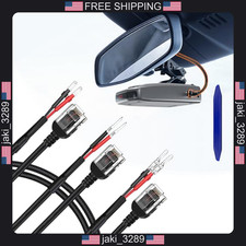 Radar Detector Mirror Power Cable 3-Pack , 19.9" Braided RJ11 Cord  Universal