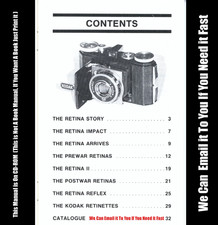 KODAK RETINA CAMERAS COLLECTOR'S COLLECTION GUIDE MANUAL RETINA HISTORY ON CD