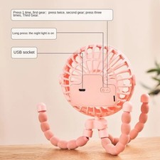 Portable Handheld Mini Cooling Fan Flexible Tripod Clip Desk Bike Baby Stroller
