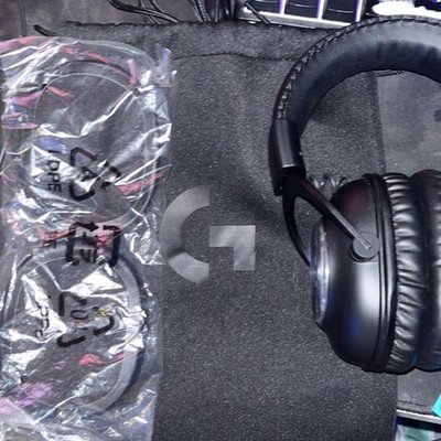 Logitech Over-Ear Gaming Headset Black Silver Headband Boom Mic Double Earpieces