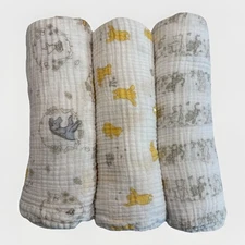 3 Disney Baby Aden + Anais Classic Winnie The Pooh Cotton Muslin Swaddle Blanket