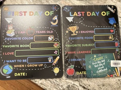 Sevada Wall-Mounted Rectangle Chalkboard Set for First & Last Day of School