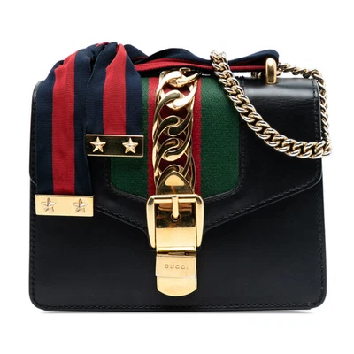 Gucci Mini Cuir de veau Web Sylvie Chain Sac - Photo 1/4