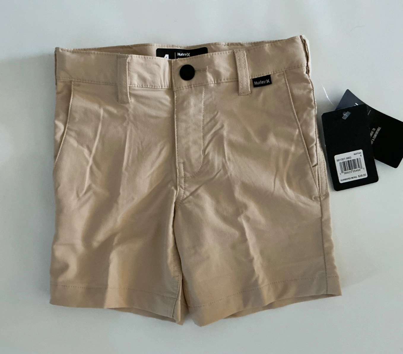 HURLEY Tan H2O-DRI Quick Dry Woven Walk SHORTS Boys Size 4 - Rt $38 - NEW