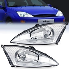 Headlight Assembly Compatible with 2000 2001 2002 2003 2004 Ford Focus Headlamps