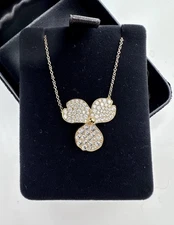 Tiffany & Co. Paper Flower 18kt Rose Gold Diamond Necklace 16”