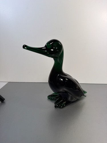 DAMAGED VTG MURANO Blown Glass Bird Green Gold Wing Away ITALY