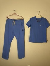 FIGS Technical Collection Women  s Light Blue Scrub Set Size Top S , Pants M