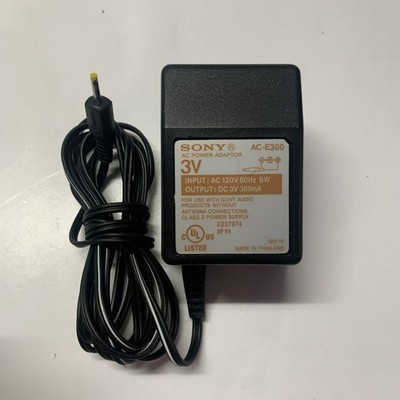 Sony AC-E300 Adapter 3V 300mA Power Supply Charging 120V Wall Plug