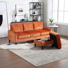 77" L-Shape Sleeper Sofa Convertible Sectional Couch with Storage Chaise