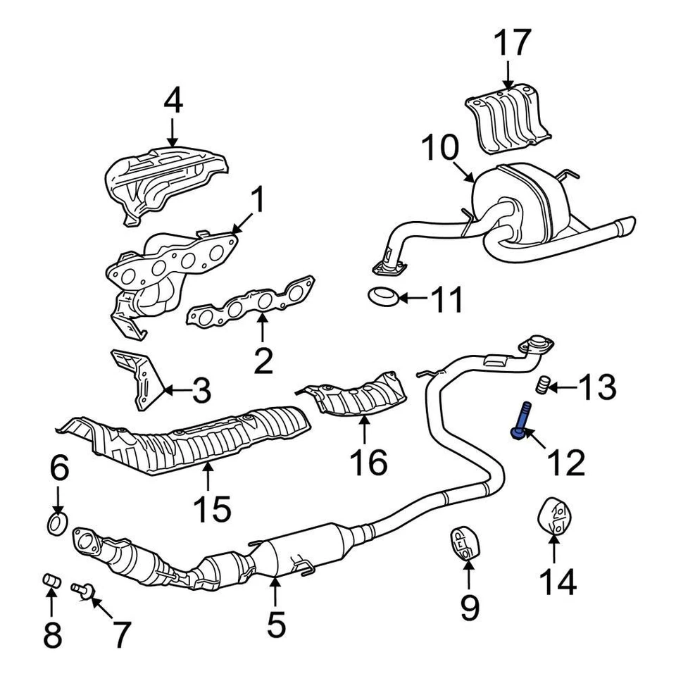 For Toyota Tacoma 2005-2024 Toyota 90109A0064 Front Exhaust Bolt - Изображение 2 из 4