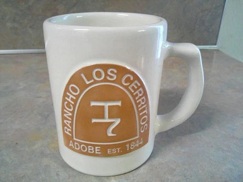 FRANKOMA POTTERY RANCHO LOS CERRITOS COFFEE MUG CALIFORNIA