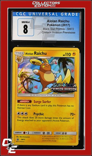Alolan Raichu graded CGC 8 for sale on eBay