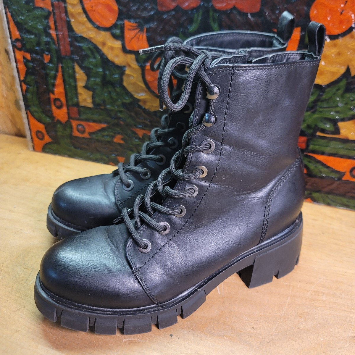 靴 side zip boots archive Y2K 00s Candies 90's Y2K Vintage Platform Chunky Leather Boot Side