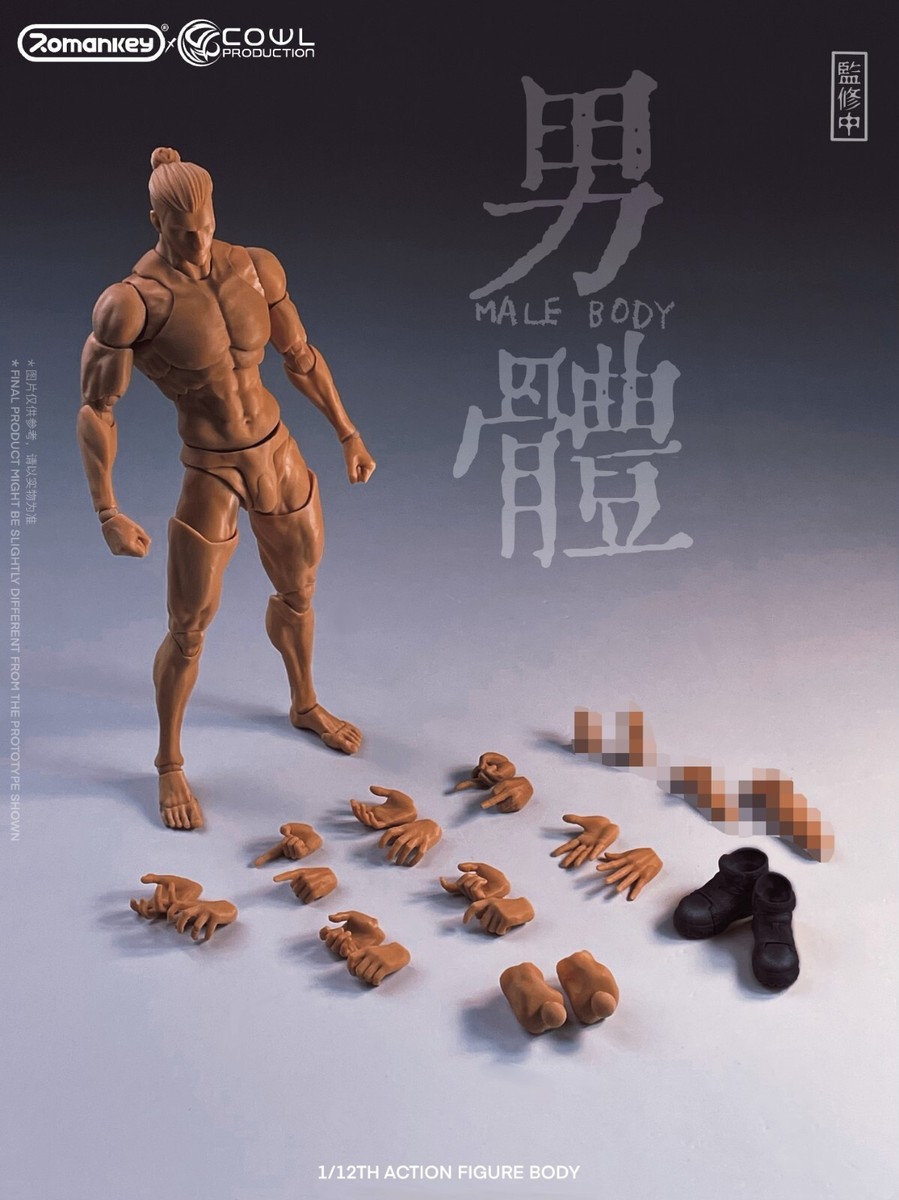 Romankey x Cowl Production アクションフィギュア Romankey X COWL 1/12 Action Figure Male Muscle Body &Head Flexible