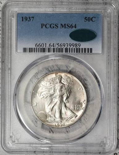 1937-P Walking Liberty Half Dollar PCGS MS64 CAC Wow! #ECO6