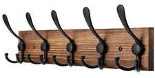 Kuhome Coat Rack Wall Mount Wooden Hat Rack for Wall Hooks Pine Real Wood Plank