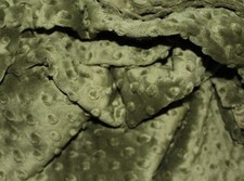 OLIVE GREEN MINKY CUDDLE DIMPLE DOT PLUSH SEW QUILT CRAFT FABRIC BTY PRECUTS