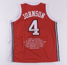 Larry Johnson Signed UNLV Runnin' Rebels Highlight Stat Jersey TriStar Holo
