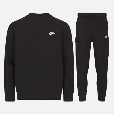 Nike Sportswear Men's Club Fleece Cargo Tracksuit/Activewear Black