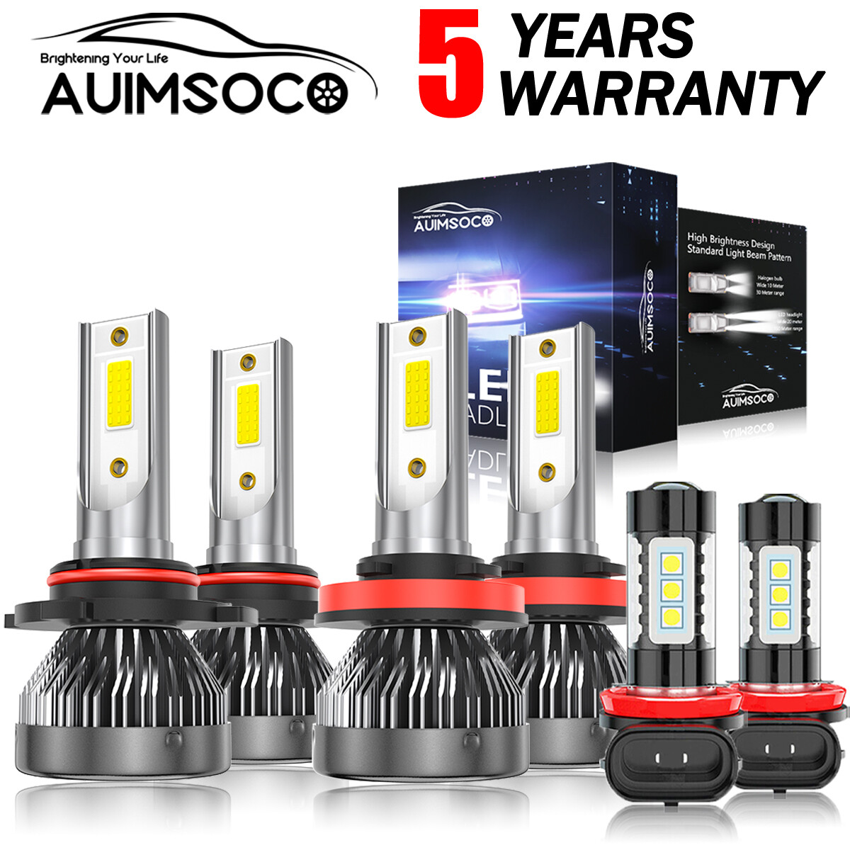 For Toyota Camry 2002 2003 2004 2005 2006 4X LED Headlight light Bulbs