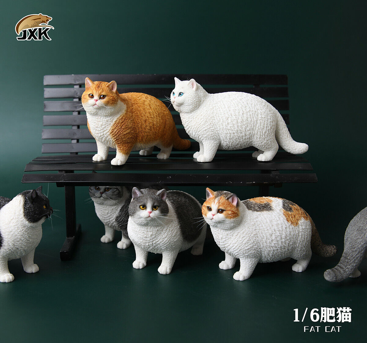 JXK 1/6th Fat Cat Figure Cute Pet Animal Model Collector Decor