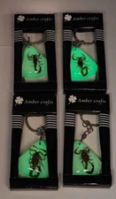 4 PACK! SCORPION Luminous Insect Glowing Keychain Glow in Dark Assorted Shape