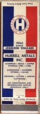Hubbell Metals Inc St Louis MO Missouri Aluminum Brass Copper Matchbook Cover