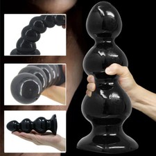 Huge Big Extra Large Anus BEADS Anal Butt Plug Dildo G-spot Silicone Sex Toy US