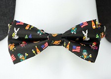 American Holidays Men's Bow Tie Adjustable Neck Novelty Black Pre-Tied Bowtie