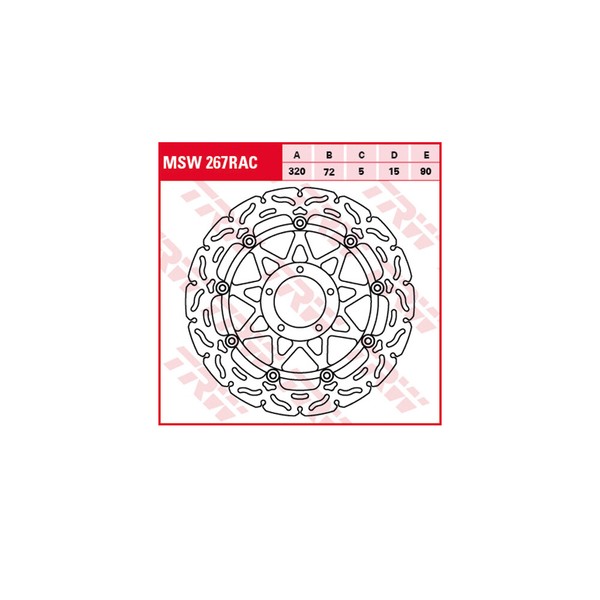 TRW Bremsscheibe Racing Schwimmend MSW267RAC-SP Panigale 899 H8-image