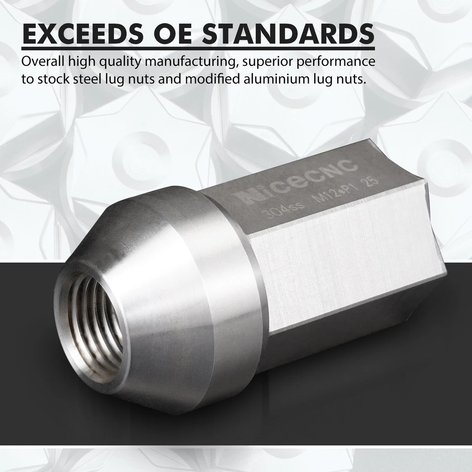 20x M12x1.25 Stainless Steel For Infiniti FX35 G37 G37 Q45 Spline Lug Nuts Foto 3 de 4
